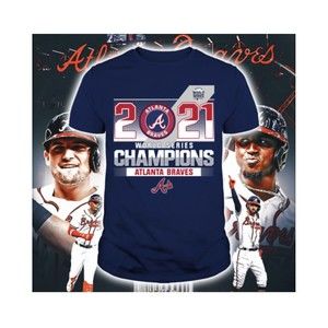 Atlanta Braves 2021 World Series Champions Baseball Navy T-Shirt. Size:XL (D144)